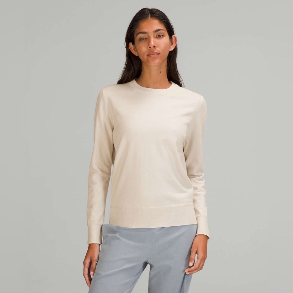 Lululemon Cotton-Cashmere Blend Sweater White Opal Womens Size 4